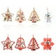 thumbnail image 2 of Colgantes para árboles de Navidad huecos de madera 3D copos de nieve campanas manualidades regalo para niños para decoración de fiestas 8 Piezas kenally HA008739-00, 2 of 6