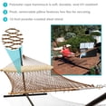 thumbnail image 2 of Sunnydaze Large Double Wide Two-Person Polyester Rope Hammock with Steel Stand - 400 lb Weight Capacity/15' Stand - Brown, 2 of 8