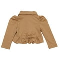 thumbnail image 3 of Toddlers and Girls French Terry Knit Zuri Scalloped Trim Crop-Jacket in Almond Beige 5, 3 of 8