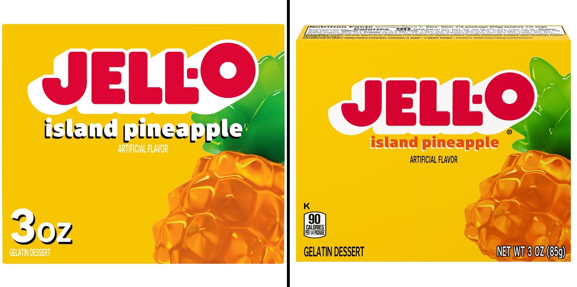 Jell-O Island Pineapple 3 oz & Jell-O Sugar Free Lime 0.3 oz