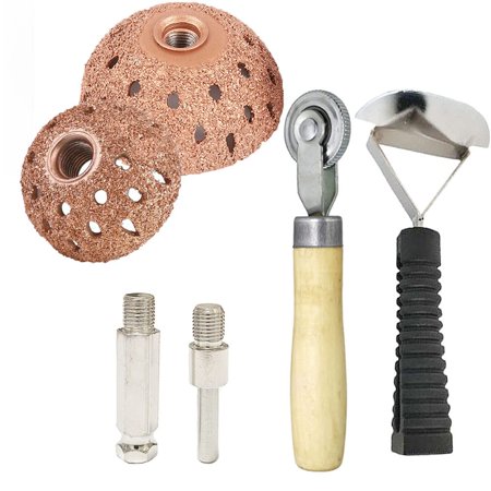 Ausfyyam Tire Repair Patch Tools Tire Buffing Wheels 42 mm 55 mm Tungsten Steel Buffing Wheel with Tire Patch Roller Scraping Cutter for Car Tire Grinding Polishing Accessories Kit C40