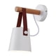 thumbnail image 1 of Aplique de pared Homyl, moderno, de madera y cuero, decorativo, con LED y base E27. Blanco, 1 of 7