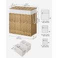 thumbnail image 5 of SONGMICS 110L Double Laundry Hamper with Lid Folding Laundry Basket with 2 Removable Liner Bags & 6 Mesh Bags Clothes Hamper for Laundry Room Natural, 5 of 8