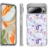 For Google Pixel 10 Pro XL Shockproof Protective Phone Case, by OneToughShield - Paisley Purple