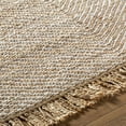 thumbnail image 6 of Hauteloom Varda Jute Living Room, Bedroom Area Rug - Traditional, Transitional - Tan, Pearl - 2' x 3', 6 of 7