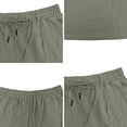 thumbnail image 7 of CIENVNSTG Men's Linen-Textured Quick-Dry Shorts Drawstring Waist Breathable Beach & Casual Shorts Green S, 7 of 7