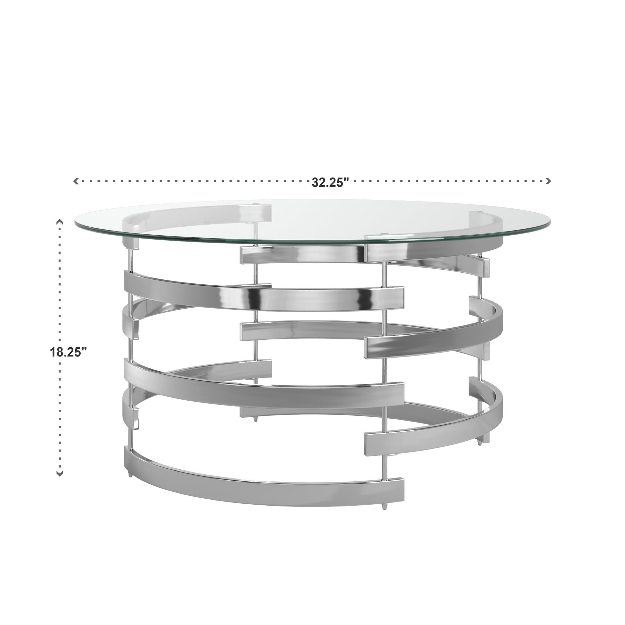 Weston Home Cleave Cocktail Table, Chrome