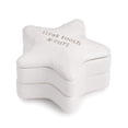 thumbnail image 1 of First Tooth and Curl Star Glossy White 4 x 4 Stoneware Ceramic Baby Keepsake Box, 1 of 3
