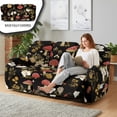 thumbnail image 3 of COEQINE Reclining Sofa Cover Heavy Duty Couch Protector 8 Pieces Recliner Cover 3 Seater Washable Lazy Boy Recliner Chair Slipcover for Pets, Dogs, Cats, Mushroom Floral Black, 3 of 8