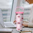 thumbnail image 5 of Ladybug Tumbler with Handle and Flip Straw for Women Men, 30oz Cute Stainless Steel Insulated Cup, Water Bottle Travel Coffee Mug, Gifts for Animal Lovers, 5 of 6