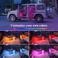 thumbnail image 2 of 4pcs 48LED RGB Car Interior Atmosphere Neon Lights Strip, Multi-Color Car LED Interior Strip Lights, Under Dash LED Lighting Kit with IR Remote Control, 12V Cigarette Lighter Switch, 2 of 6