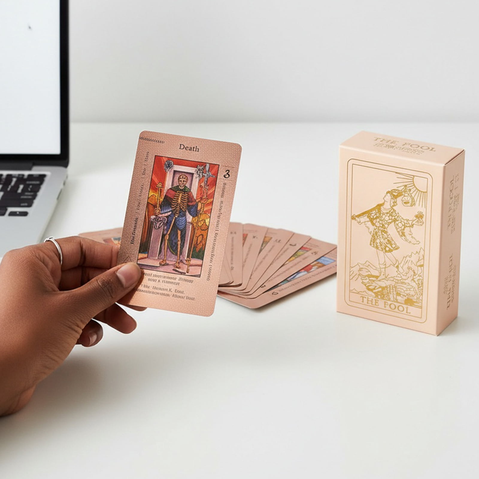 Tarot Cards for Beginners,78 Classic Tarot Cards Deck, Waterproof Durable Tarot Cards,Fortune Telling Games for Easter, Party (Rose Gold)