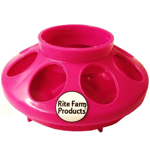 Rite Farm Products Pink Chicken Chick Feeder Base For 1 Quart Jars