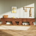 thumbnail image 6 of Finmind 47-Inch Solid Wood Shoe Bench for Entryway, Indoor End of Bed Bench, Farmhouse Long Entry Seat for Living Room, Bedroom, Hallway, Walnut, 6 of 7