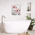 thumbnail image 5 of Pink and Gray Floral Wall Art for Bathroom, Country Wildflower on Vintage Wood Canvas Wall Art Nature Plant Flower Pictures for Living Room Bedroom Home Wall Decor Paintings,16L X12W inches, 5 of 6