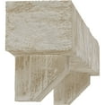 thumbnail image 4 of Ekena Millwork 8"H x 12"D x 48"W Hand Hewn Faux Wood Fireplace Mantel Kit with Ashford Corbels, White Washed, 4 of 10