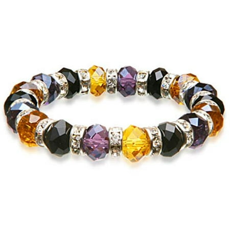 Alexander Kalifano BLUE-BGG-05 Gorgeous Glass Bracelets - Black - Purple - Gold