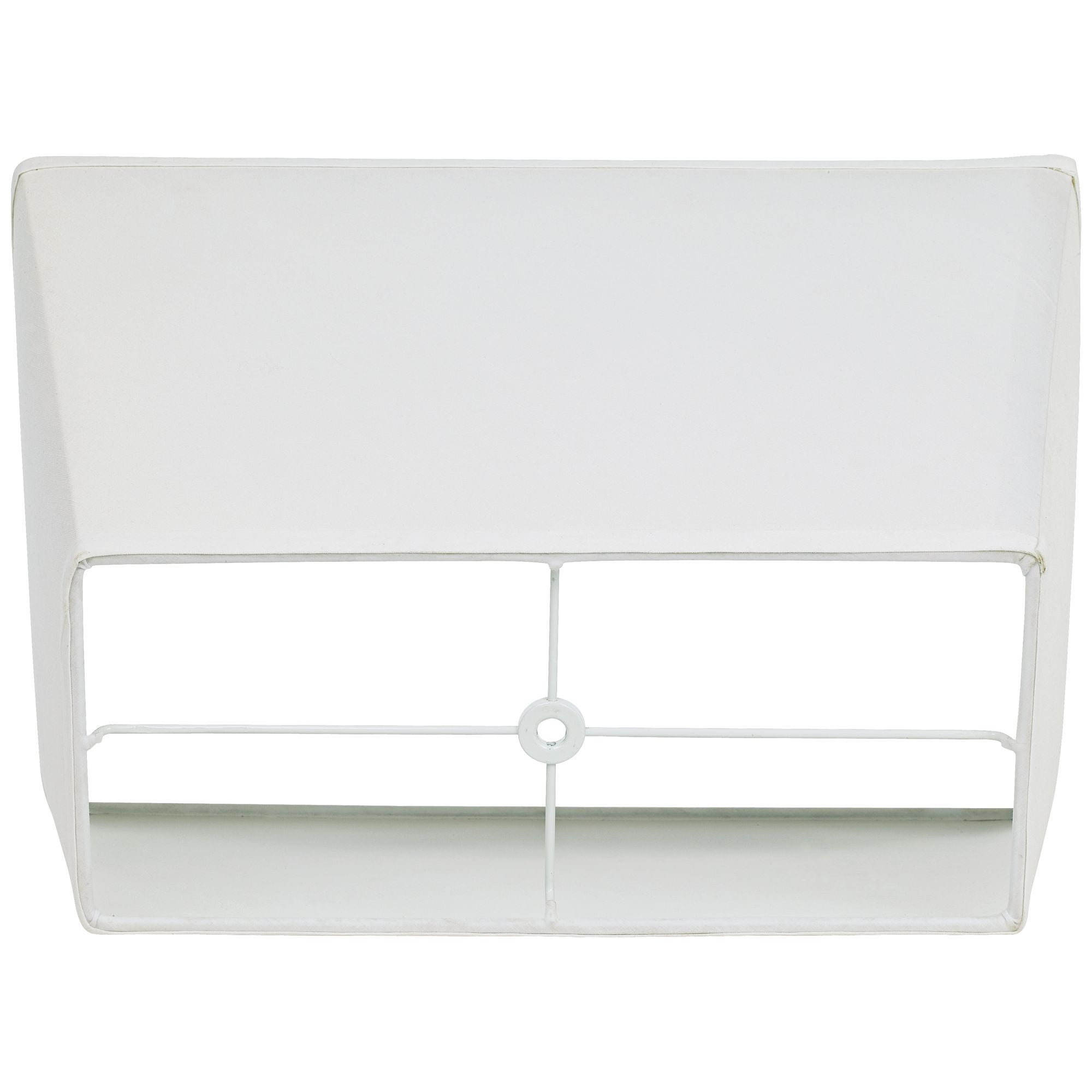 Springcrest Set of 2 Rectangular Lamp Shades White Large 14" Wide x 6" Deep at Top 18" Wide x 12" Deep at Bottom 12" High Spider Harp Finial