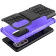 thumbnail image 2 of Tyre Pattern Design Case for Motorola Edge 2022 (Not 2021) with Kickstand, Heavy Duty Shockproof TPU+PC Material Double Layer Protection Phone Case for Motorola Edge 2022 XC Purple, 2 of 7