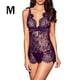 thumbnail image 1 of Falda de noche sexy Falda de fibra elástica con cuello en V Traje de vestir sexy y encantador, M, Morado Inevent XX000129-06, 1 of 7
