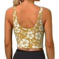 thumbnail image 4 of Goofa Rose Flowers Printed Sports Bras for Women, High Impact Running Bra Workout Crop Tank Tops Longline Sports Bra Push up-X-Large, 4 of 9