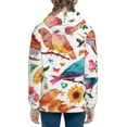 thumbnail image 4 of Kll Unisex Kids Boys Girls Hooded Pocket Pullover Hoodies-Flowers Birds And Butterflies, 4 of 9
