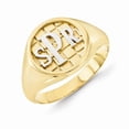 thumbnail image 1 of Solid 10k Yellow Gold Monogram Signet Ring Band Size 5.5, 1 of 3