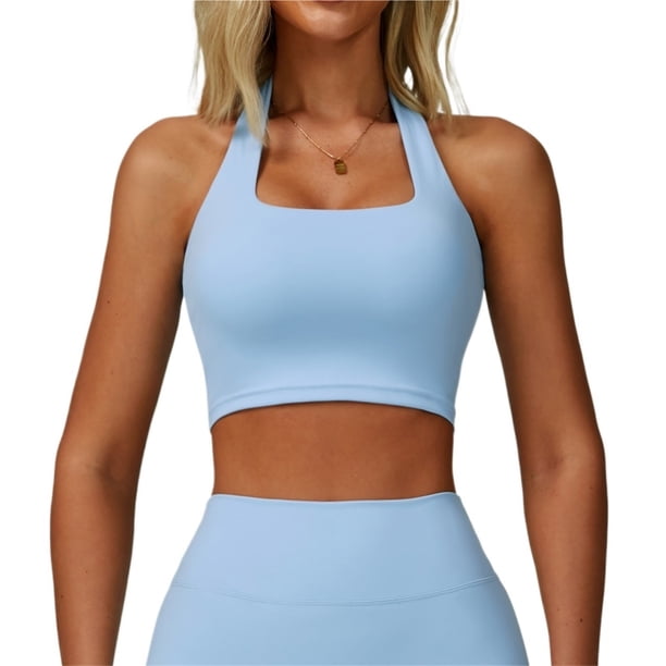 Parte de atrás bonita, Sujetador deportivo con cuello for correr, sujetador de Fitness de secado rápido, chaleco de Yoga Push-Up for mujer, transpirable