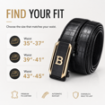 thumbnail image 5 of TRISJEM Men's Crocodile Embossed Ratchet Belt with Gold B Letter Automatic Buckle, 1.38" PU Leather No-Hole Adjustable Dress Belt for Jeans, Chinos, Business Casual and Everyday Wear, Black or Brown,, 5 of 8