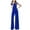 Blue, variant on aidice Dressy Jumpsuits for Women Office Off-Shoulder Slim Fitting Comfy Solid Color Work Flare Leggings Rompers