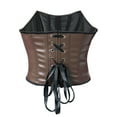 thumbnail image 6 of Xfvqtps Leather Corsets for Women Back Strap Lace up Boned Overbust Corset Bustier Shapewear Brown, 6 of 6