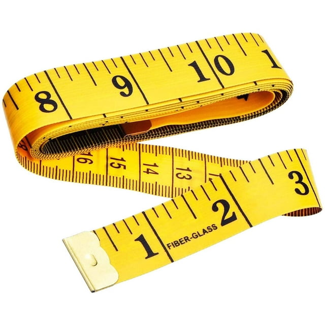 Rawiri Cinta métrica de doble cara, cinta suave para coser, cinta métrica de sastre para pecho/cintura, 150 cm, color amarillo
