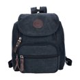 thumbnail image 1 of Bolso Bolso de hombro de lona Unisex Bolsillo en el pecho Color Estudiante Oficina Mochila Accesorio, Negro Yuarrent AP001077-03B, 1 of 7
