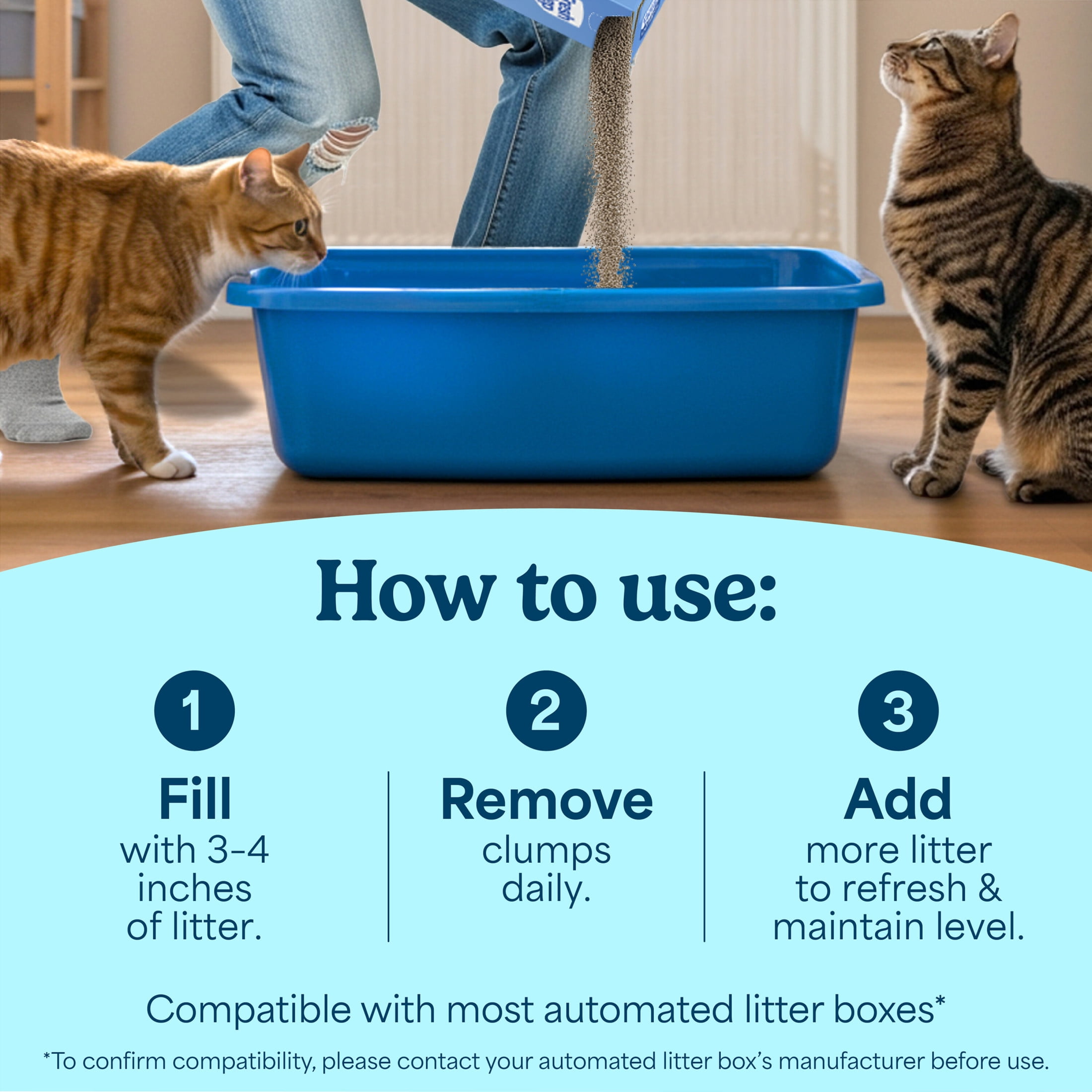 Fresh Step Odor Shield Multi-Cat Clumping Cat Litter, Febreze Freshness Scent, 14 lb Box