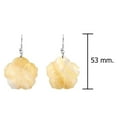 thumbnail image 3 of Hand Carved Hibiscus Flower Mother of Pearl Dangle Earrings, 3 of 4