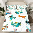 thumbnail image 2 of Homewish Cartoon Plane 3pcs Twin Sheet Sets for Kids Children Boys,Kawaii Airplane Twin Fitted Sheet,Transportation Theme Breathable Flat Sheet,Ultra Soft Home Decor, 2 of 7