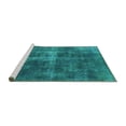 thumbnail image 2 of Ahgly Company Machine Washable Indoor Round Oriental Turquoise Blue Industrial Area Rugs, 5' Round, 2 of 4