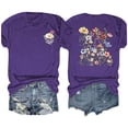 thumbnail image 2 of Blouses pour Femmes, Shorts pour Femmes, Petites Blouses à Fleurs Imprimées Manches Courtes Col Rond, Hauts d'Été pour Femmes, 2 of 9