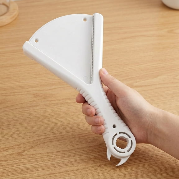 Multi-Function Jar & Bottle Opener - V-Shaped Lid Opener for Weak Hands, with Non-Slip Grip & Stainless Steel Teeth, Effortless Kitchen Tool