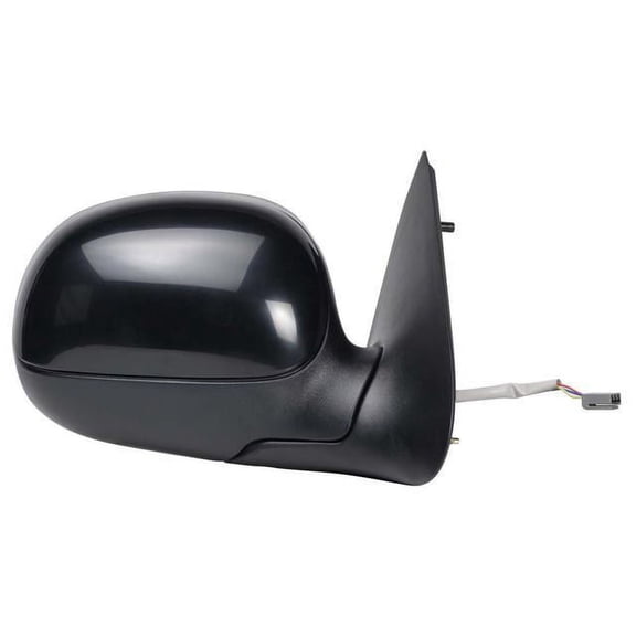 61021F - Fit System Passenger Side Mirror for 97 Ford F150, F250 LD Pick-Up, black, w/ PTM cover, foldaway, Power
