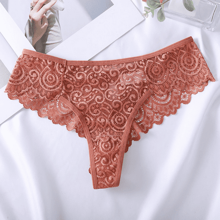 Meiodtion Underwear for Women Plus Size Cheeky Comfort Breathable Panties Sexy Elegant Thong Low Waist Panty Pink M