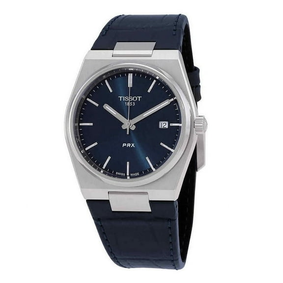 Tissot PRX Quartz Blue Dial Leather Strap Men's Watch T137.410.16.041.00