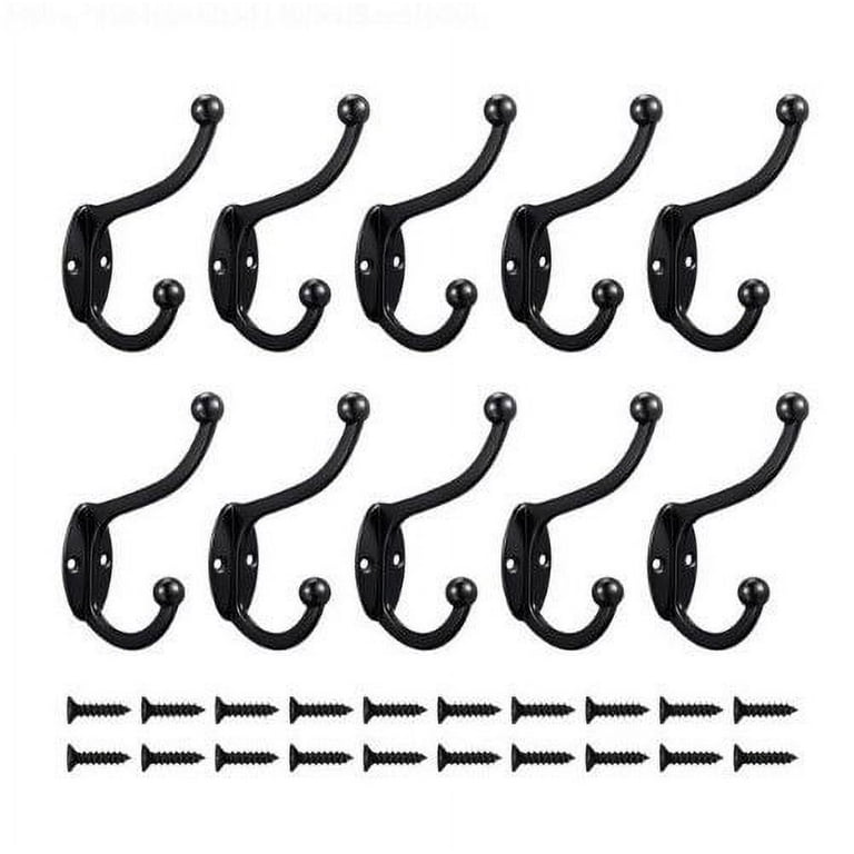 Qweryboo Dual Prong Coat Hooks, 10-Pack (Black) photo 1