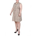 thumbnail image 2 of NY Collection Plus Size Sleeveless Belted Shirtdress, 2 of 4