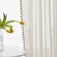 thumbnail image 3 of Cortinas de lino transparentes Treatmentex con pompones, 213 x 213 cm, color beige, 2 pares, 3 of 9