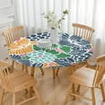 thumbnail image 3 of Summer Floral Round Table Cover Elastic Edge Waterproof Tablecloth with Aesthetic Floral Design, 3 of 5