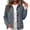 AFG32-Blue, variant on Womens Corduroy Jacket Button Down Collared Shirt Cropped Cardigan Shacket Lightweight Long Sleeve Warm Comfy Soft Business Casual Office Wear White S