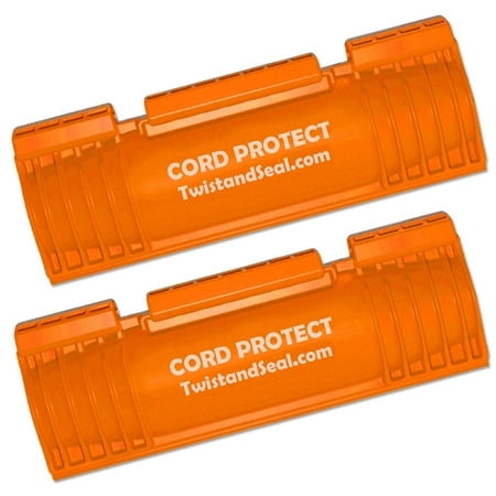 Twist And Seal Cord Protect (2 Pack) - Outdoor Extension Cord Safety Cover Connector And Weatherproof Electrical Protector - Orange