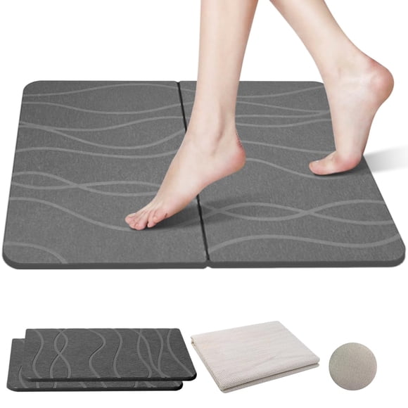 CHENEYMX Tapete de Baño de Diatomeas Tapete de Piedra para el Baño Alfombra de Baño Antideslizante Superabsorbente con Secado Rápido y Fácil Iimp