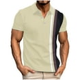 thumbnail image 2 of Mens Striped Shirts Plus Size Casual Short Sleeve Tops with Print for Summer Business Casual Everyday Shirt, 2 of 4